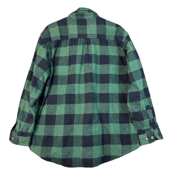 Field & Stream Lumberjack Flannel Shirt Men's XL Hunter Green Black Plaid Heavy - Picture 7 of 7